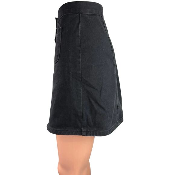 Urban Outfitters BDG Women's Black Denim Button Front Casual Mini Skirt Size XS - Picture 2 of 5